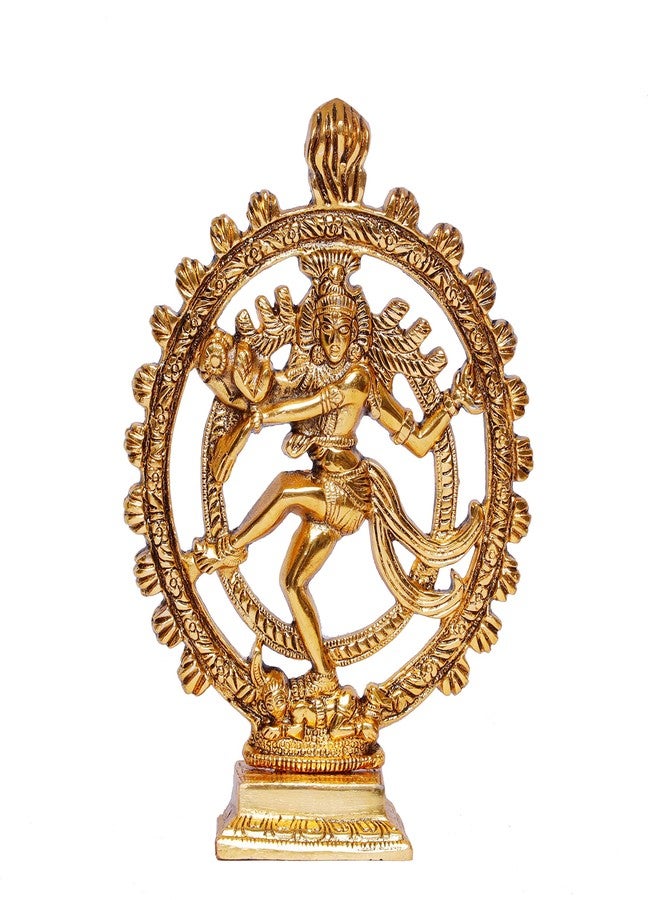كريدايكرافت تمثال KridayKraft المعدني Shiva Idol Natraj لديكور المنزل، مطلي بالذهب للرقص Shiva Natraja/Natrajan (Mahakal Murti) تمثال مورتي للديكور والهدايا... - Image 4